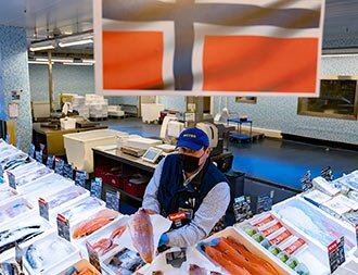 Fiskehandler med sei i Tyskland