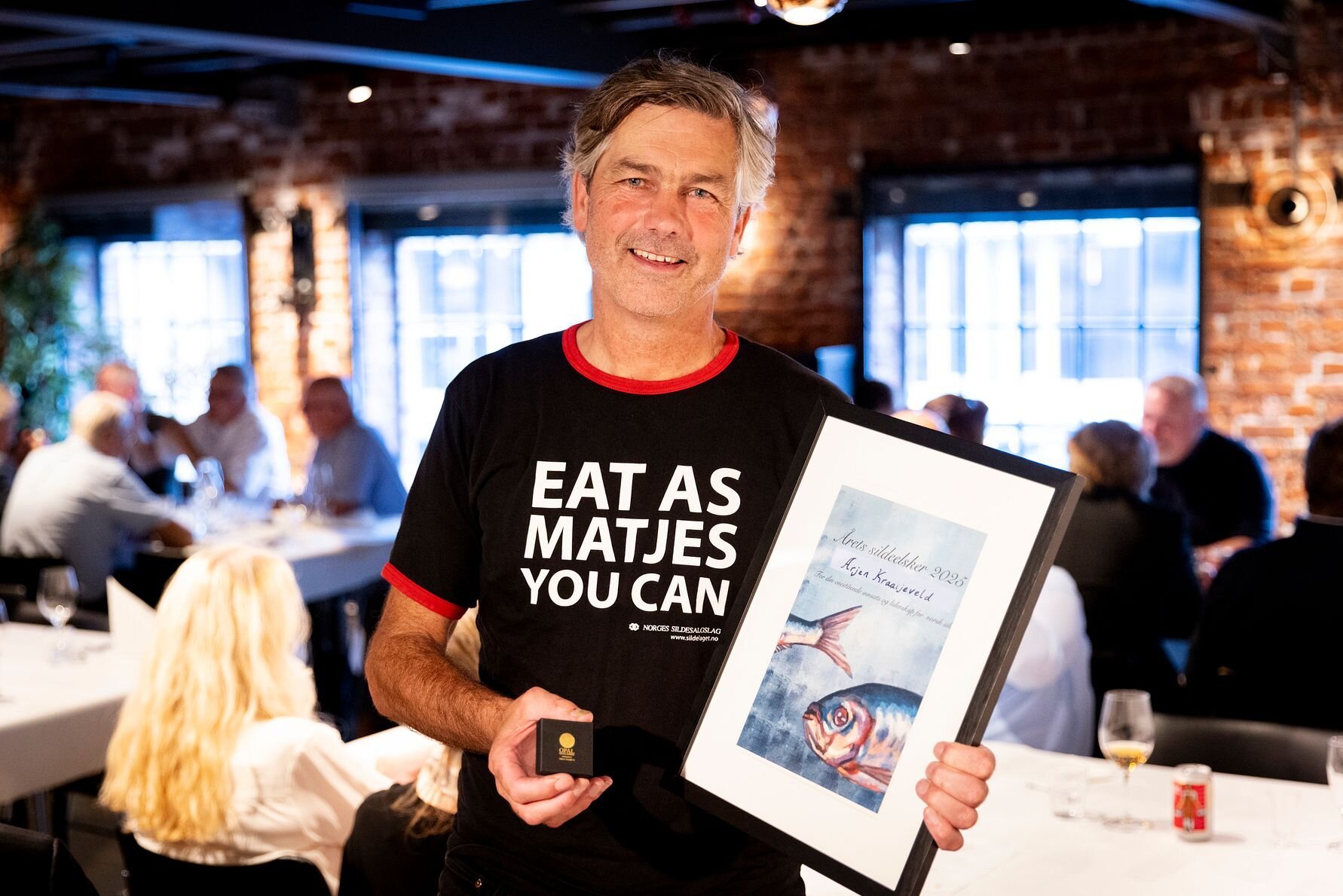 Nederlenderen Arjen Kraaijeveld ble kåret til Årets sildeelsker. Foto: Edward Dreng Karlsen, Norges sjømatråd