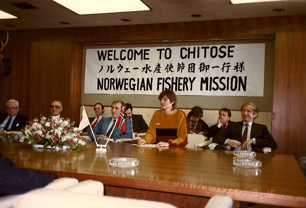 Starten på lakseeventyret i Japan: "Delegasjon Listau" i 1985.