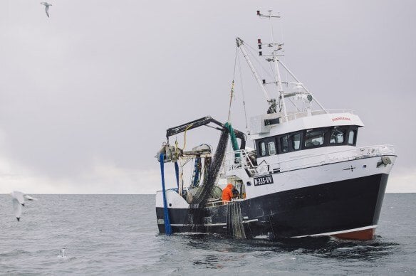 Fiskebåt i arbreid