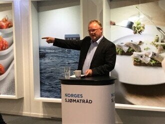 Fiskeriminister Per Sandberg la i dag fram regjeringas nye eksportstrategi hos Norges sjømatråd i Tromsø.